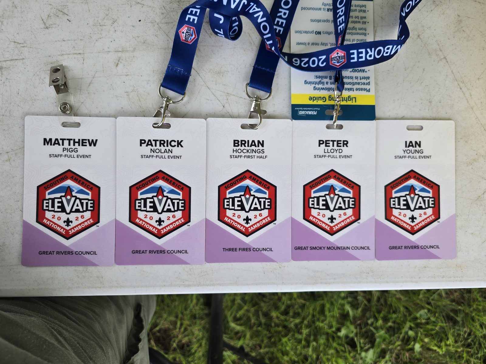 Skilled Trades staff credentials — Matthew Pigg, Patrick Nolan, Brian Hockings, Peter Lloyd, Ian Young